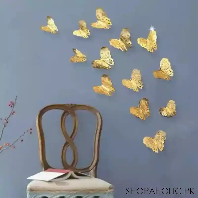 set of 12 3d hollow butterfly wall stickers main image