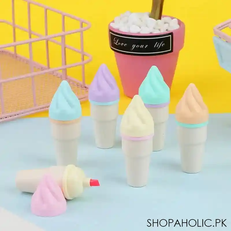 set of 6 mini ice cream highlighter image4