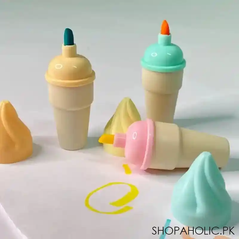 set of 6 mini ice cream highlighter main image