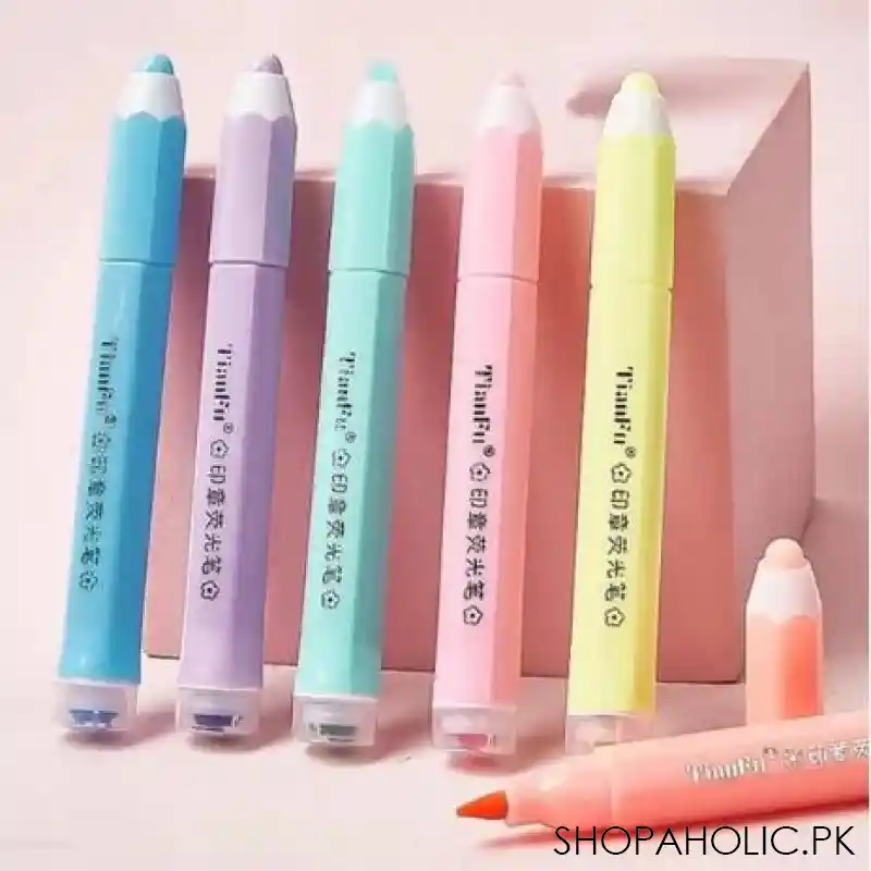 set of 6 pencil shape highlighter image3