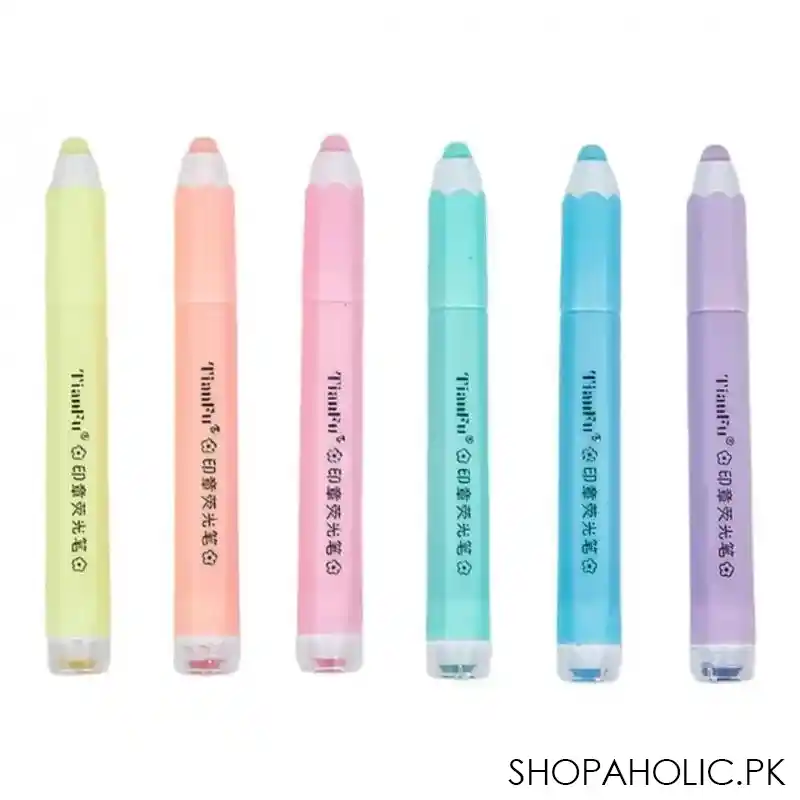 set of 6 pencil shape highlighter image5