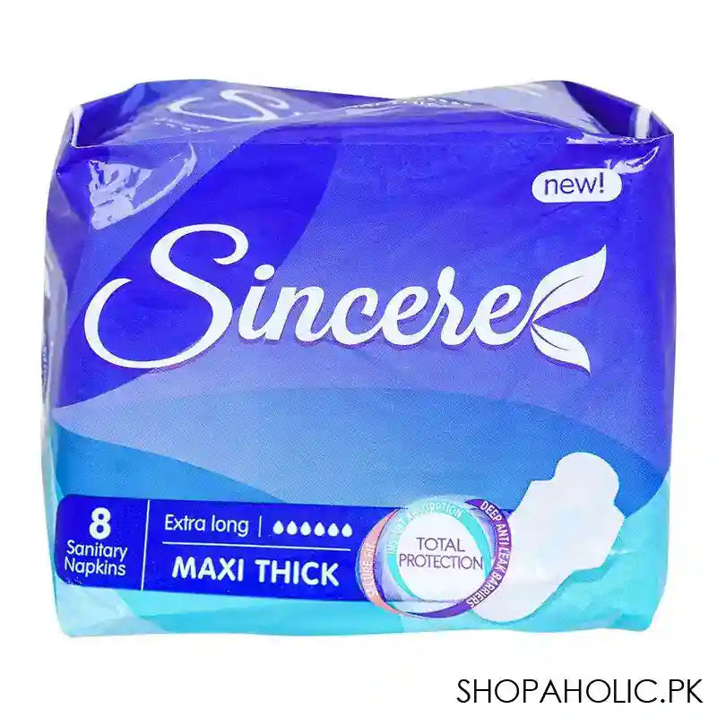 Sincere Maxi Thick Extra Long Sanitary Napkins, 8-Pack - Main Image