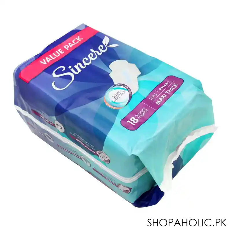 Sincere Maxi Thick Long Sanitary Napkins, 18 Pads, Value Pack - Image 3