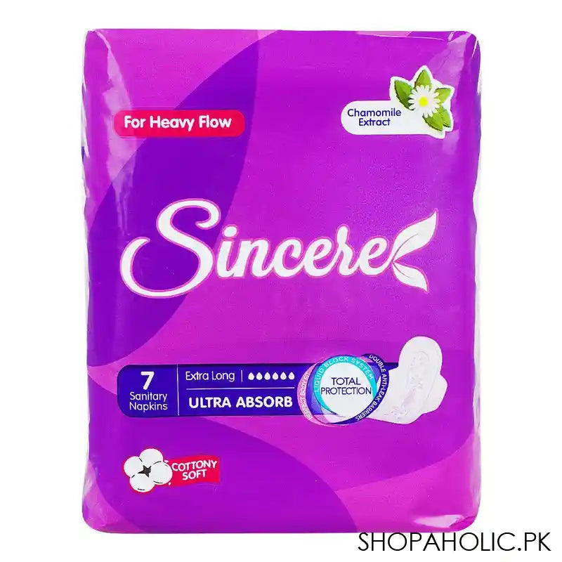 Sincere Ultra Thin Extra Long Sanitary Napkins, 7-Pack - Main Image