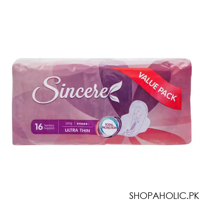 Sincere Ultra Thin Long Sanitary Napkins, 16-Pack, Value Pack - Main Image