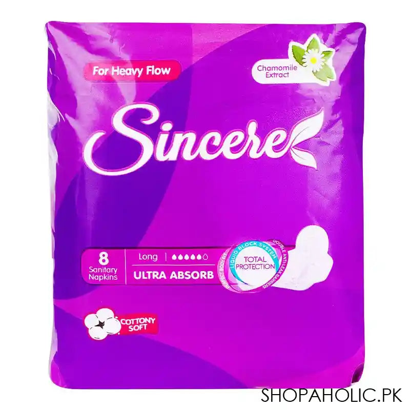 Sincere Ultra Thin Long Sanitary Napkins, 8-Pack - Main Image