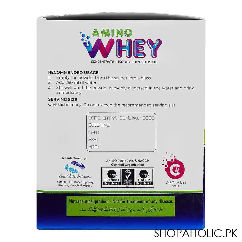 Sois Life Sciences Amino Whey Dietry Supplement, 10-Pack - Image 2