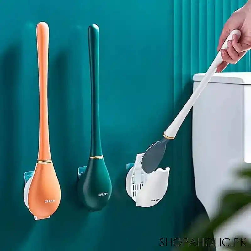 spoon shaped toilet brush with holder image2