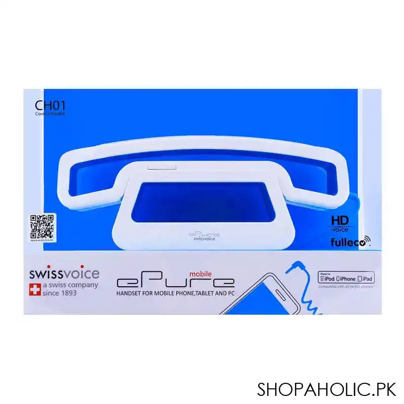 SwissVoice ePure Mobile Corded Handset, Blue, CH01 - Image 2