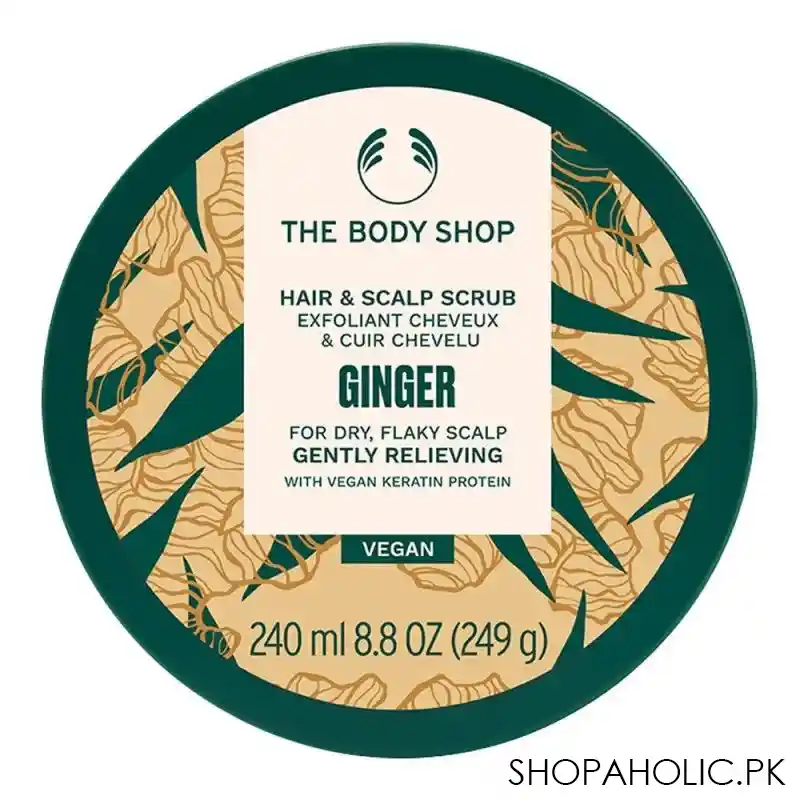 the body shop ginger vegan hair & scalp scrub, for dry, flaky scalp, 240ml main image