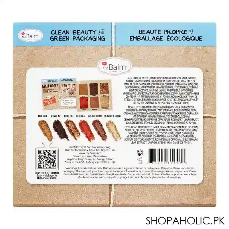 theBalm Male Order First Class Male Eyeshadow Palette, 6 Shades - Image 5