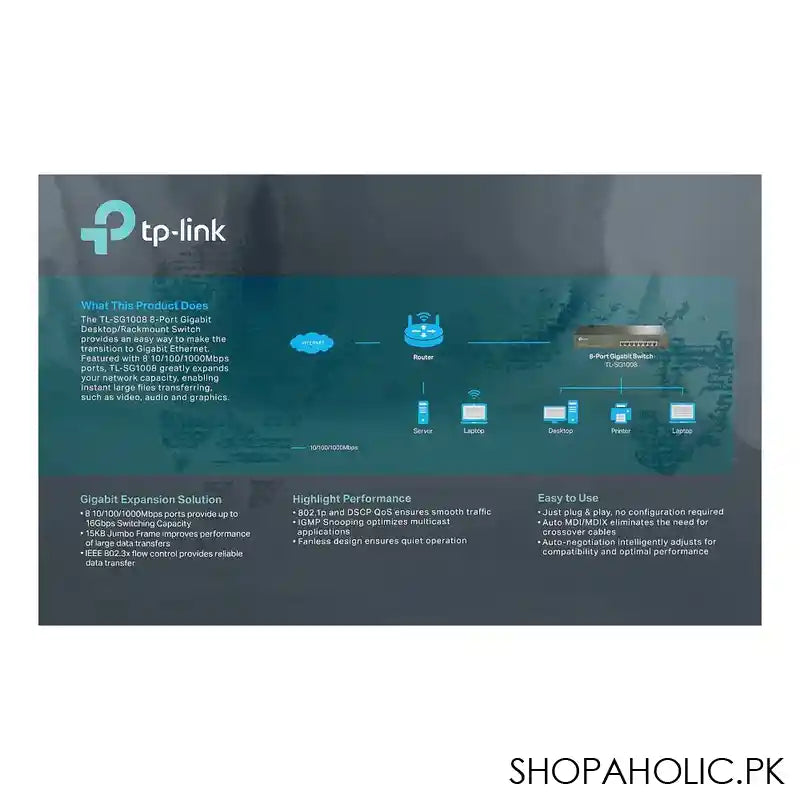 TP-LINK 8-Port Gigabit Desktop Switch, TL-SG1008D - Image 4