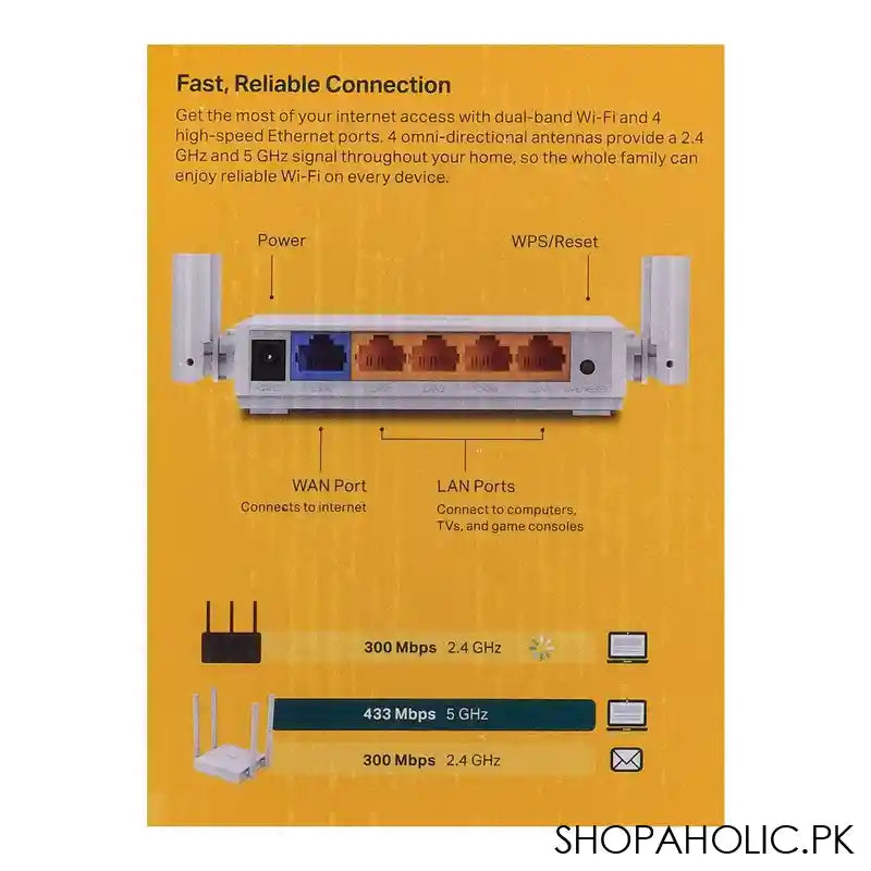 TP-Link AC750 Dual Band Wireless Router, 300Mbps, Archer C24 - Image 2