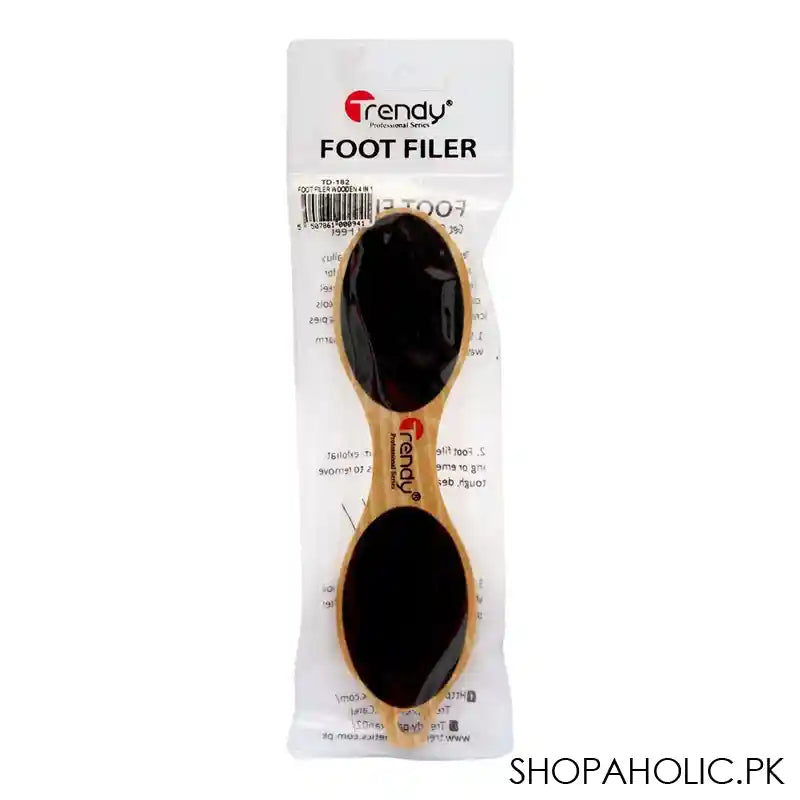 Trendy 4-In-1 Wooden Foot Filer, TD-182 - Image 3