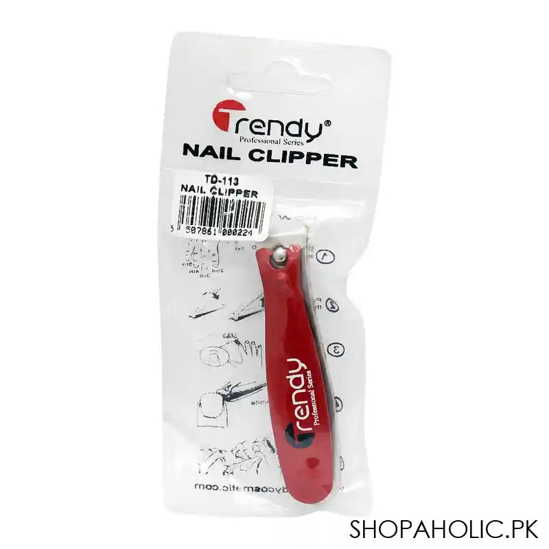 Trendy Nail Clippers, Red, TD-113 - Image 2