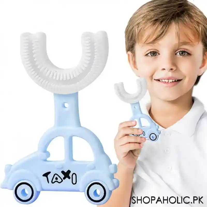 u shaped car taxi toddler toothbrush silicone brush cleaning teeth for kids main image