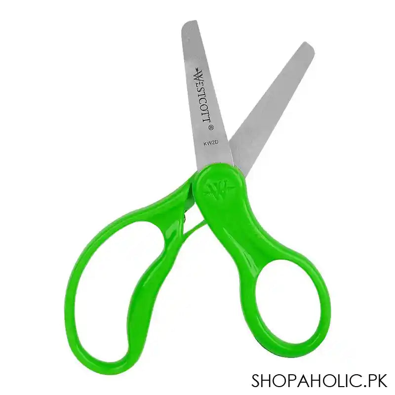 UBS Westcott School Left and Right Handed Kids Scissors, 2in, Green - Image 2