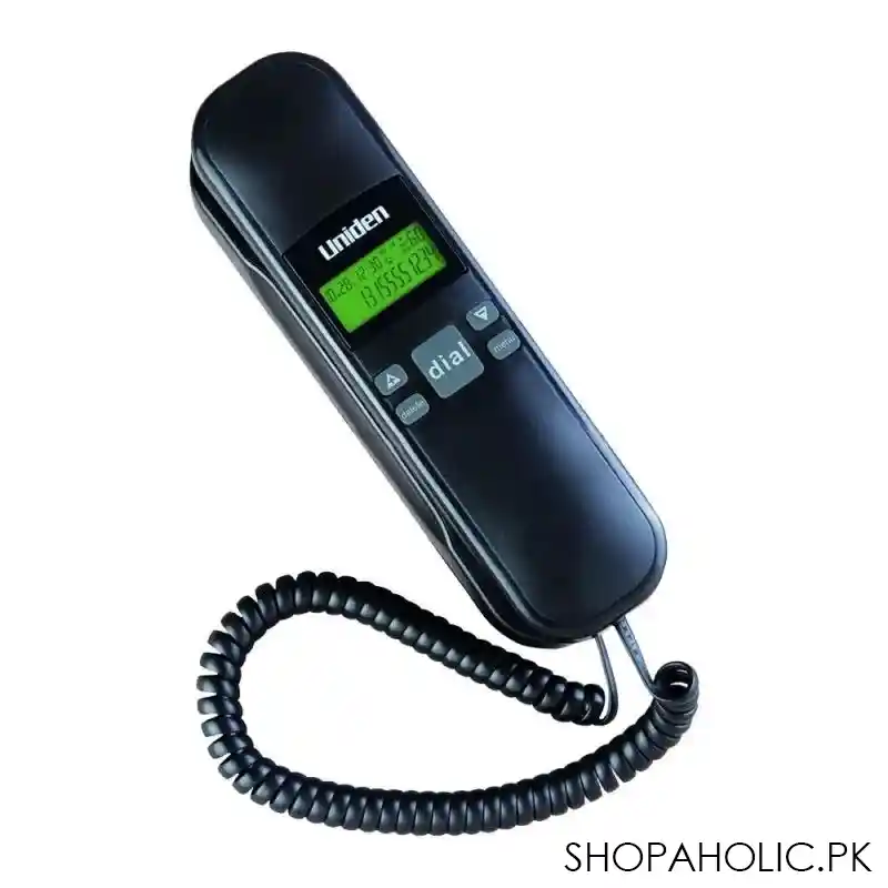 uniden trimline caller id corded phone, black, as7103 main image