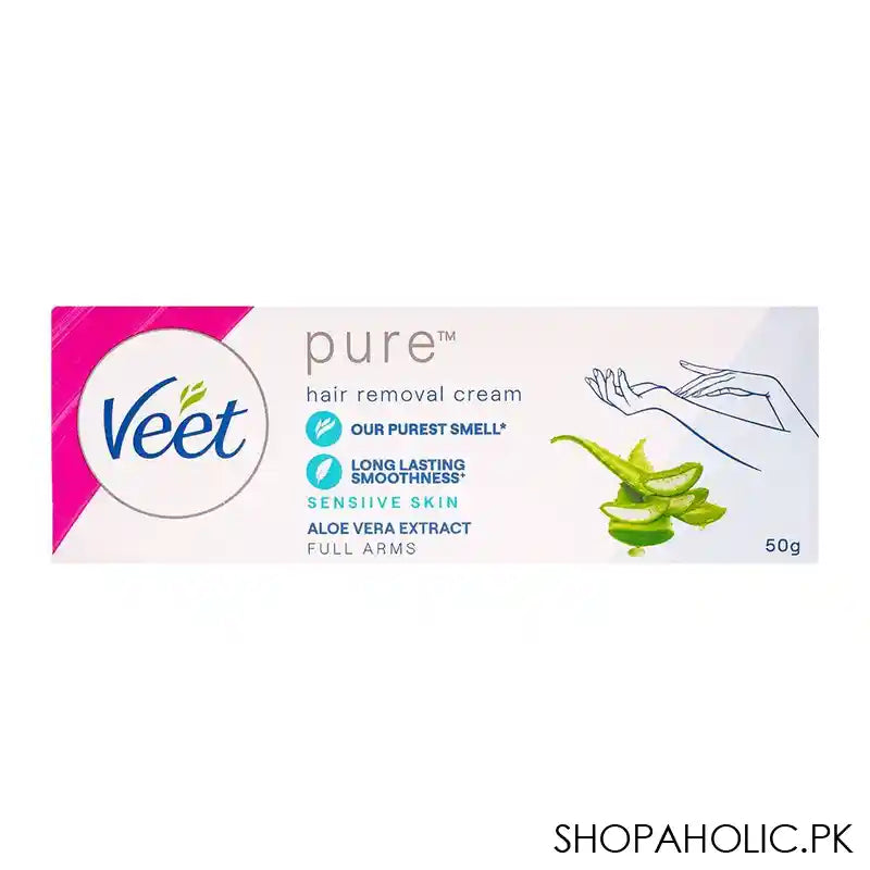 Veet Pure Aloe Vera Extract Sensitive Skin Hair Removal Cream, 50g - Main Image