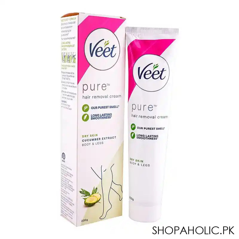 Veet Pure Cucumber Extract Dry Skin Hair Removal Cream, 200g - Main Image