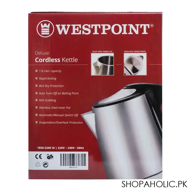 West Point Deluxe Cordless Kettle, 1.8L, WF-6173 - Image 4