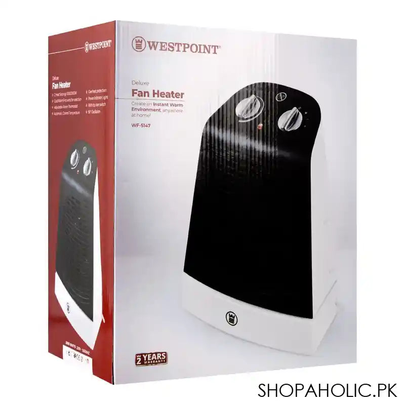 West Point Deluxe Fan Heater, 1000W, WF-5147 - Image 2