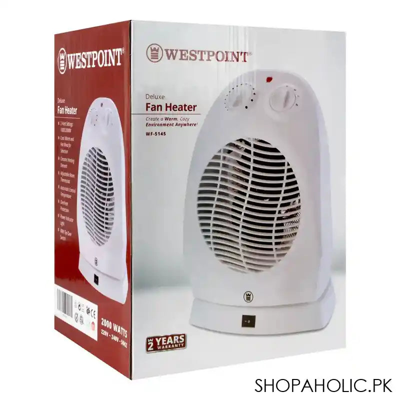 West Point Deluxe Fan Heater, 2000W, WF-5145 - Image 2