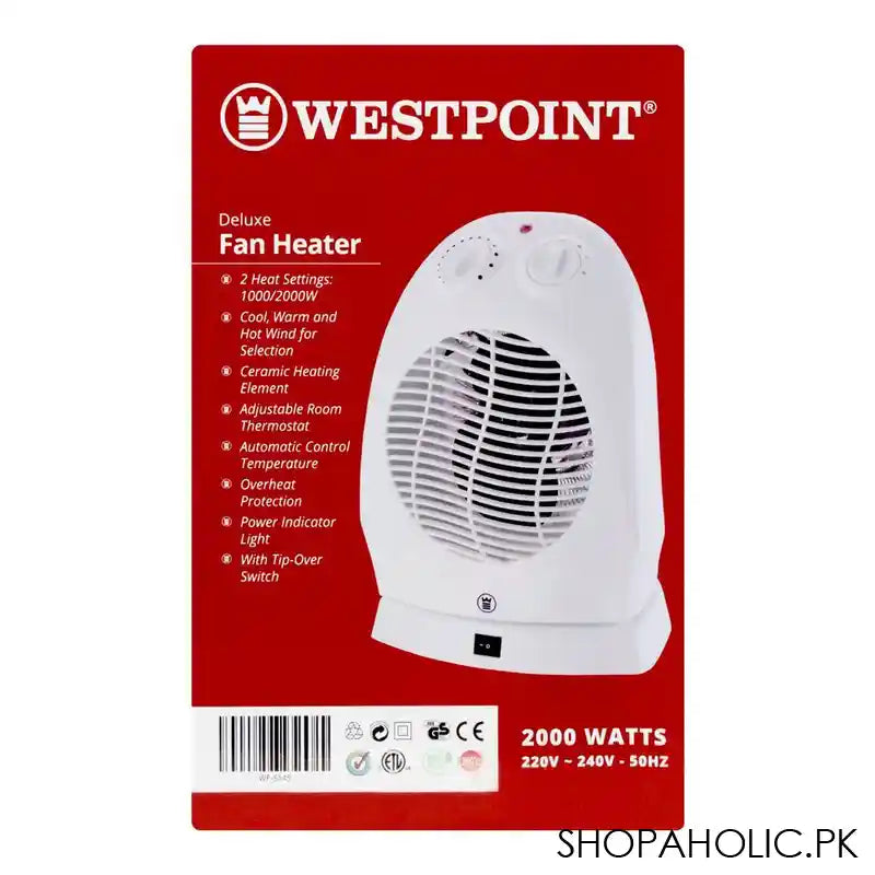 West Point Deluxe Fan Heater, 2000W, WF-5145 - Image 3