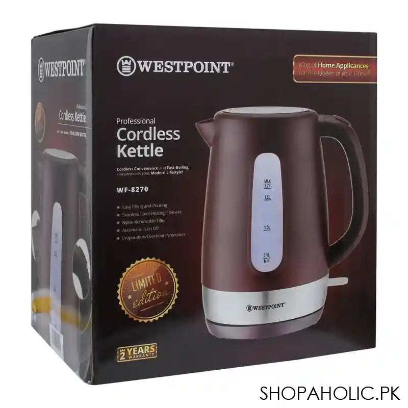 West Point Professional Cordless Kettle, 1.7L, 1850W, WF-8270 - Image 3