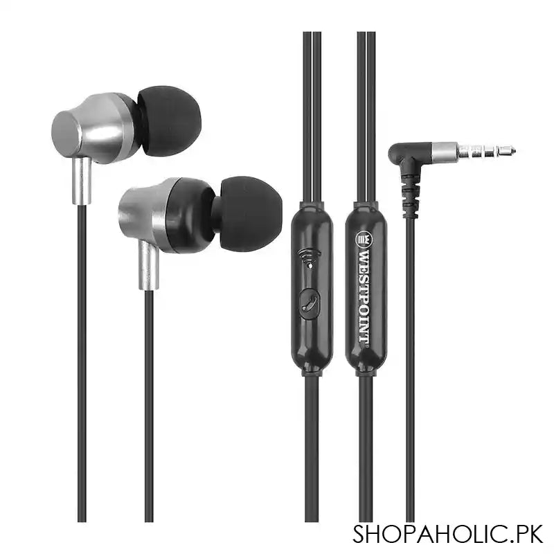 West Point Ultimate Stereo 3.5mm Earphones, Black, WP-411 - Main Image