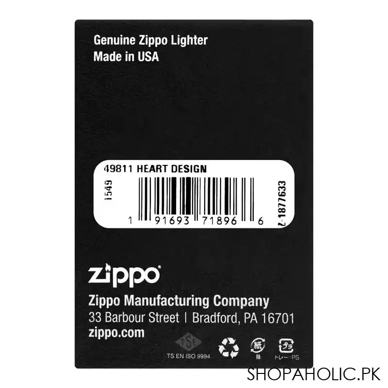 Zippo Lighter, Heart Design, 49811 - Image 3