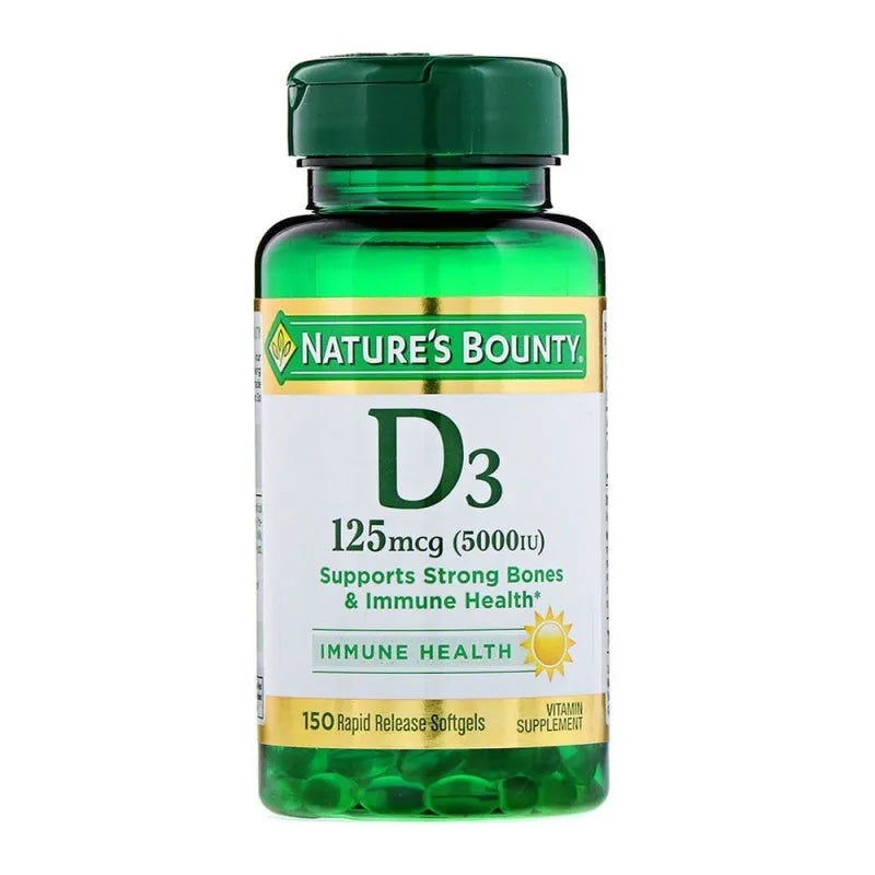 Nature S Bounty D3 5000IU 150 Softgels Vitamin Supplement