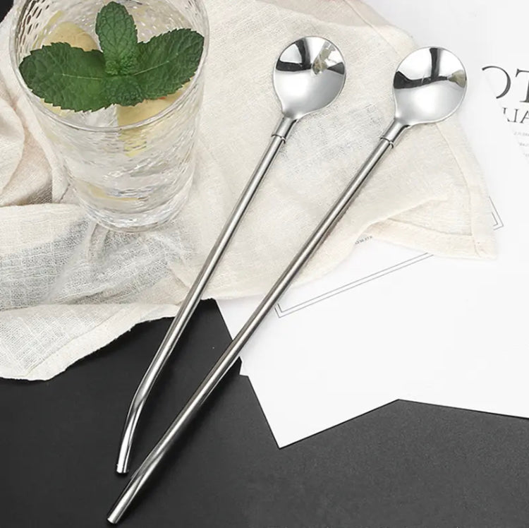 Stainless Steel Elbow Tube Straw Spoon - image 6