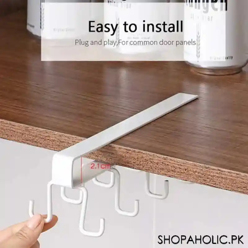 10 hooks cup holder cabinet shelf kitchen storage rack image4