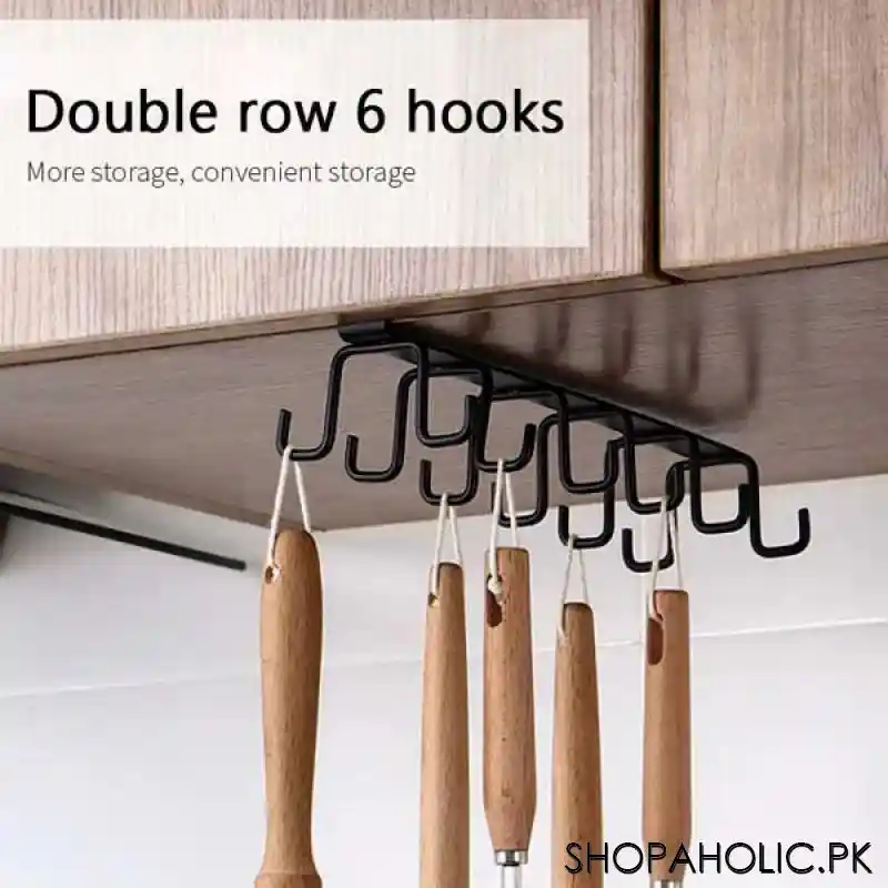 10 hooks cup holder cabinet shelf kitchen storage rack image6