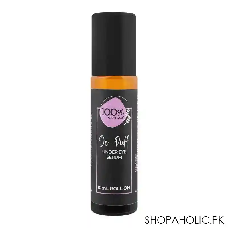 100% wellness co de puff under eye serum roll on, 10ml main image