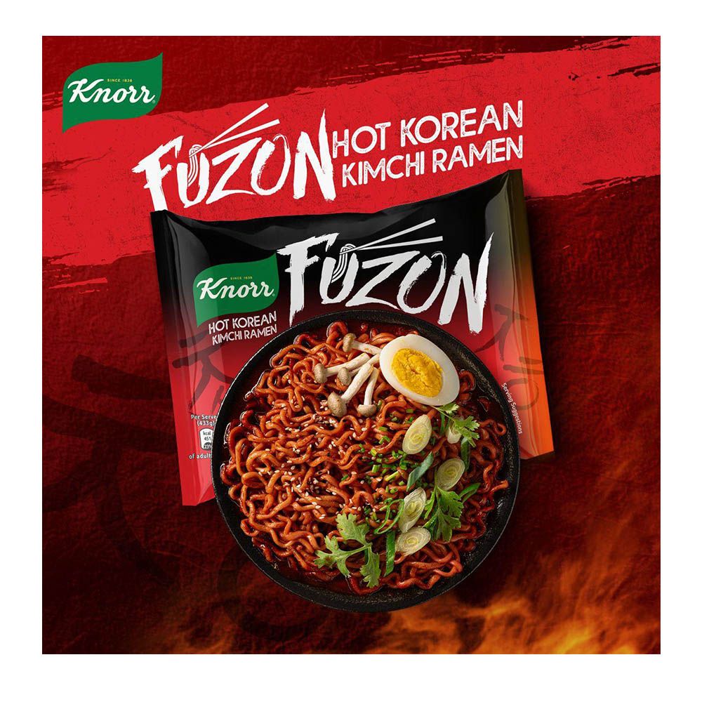 Knorr Fuzon Hot Korean Kimchi Ramen Noodles, 133g - Image 2