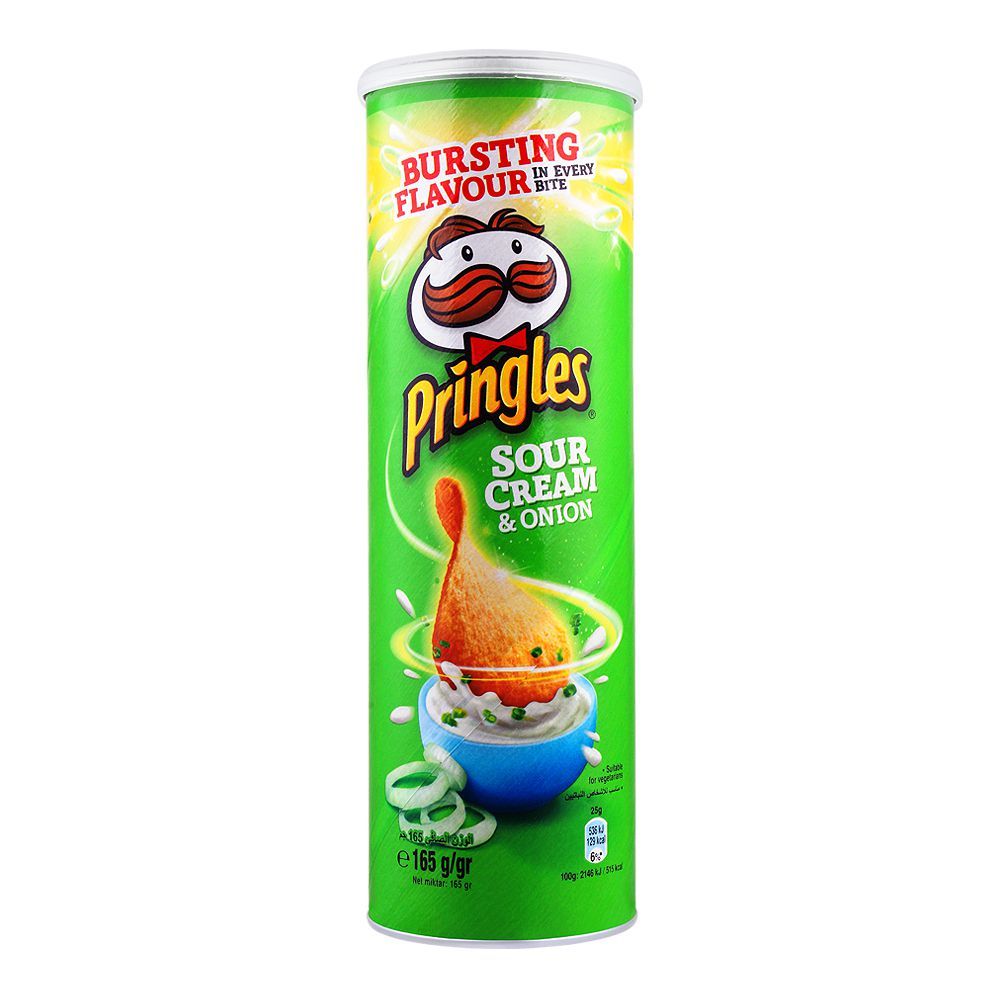 Pringles Potato Crisps, Sour Cream & Onion Flavor, 165g - Main Image