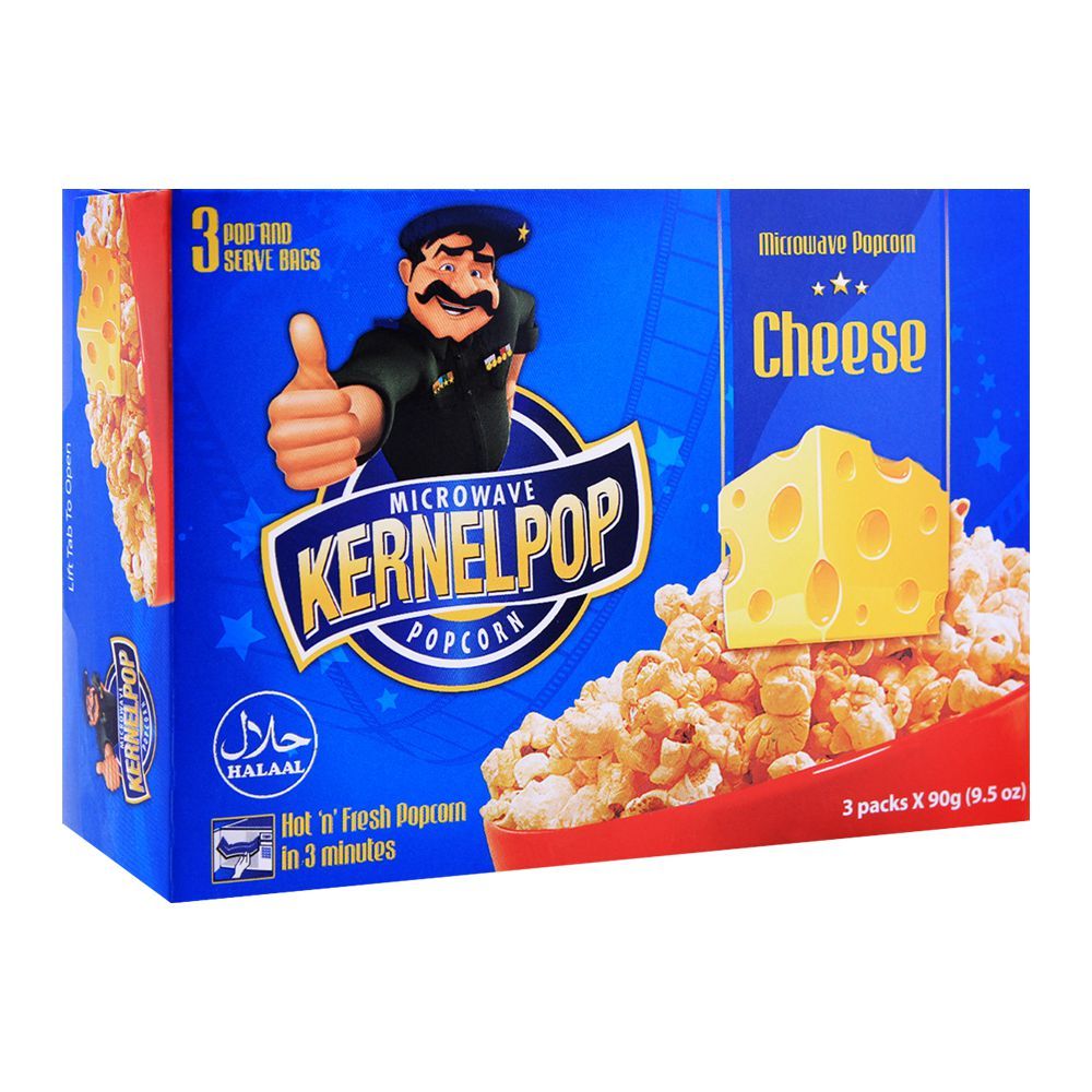 KernelPop Popcorn Cheese, 3 Packs x 90g - Main Image