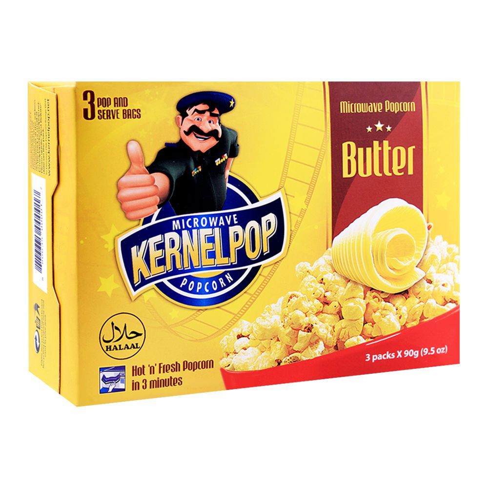 KernelPop Popcorn Butter, 3 Packs x 90g - Main Image