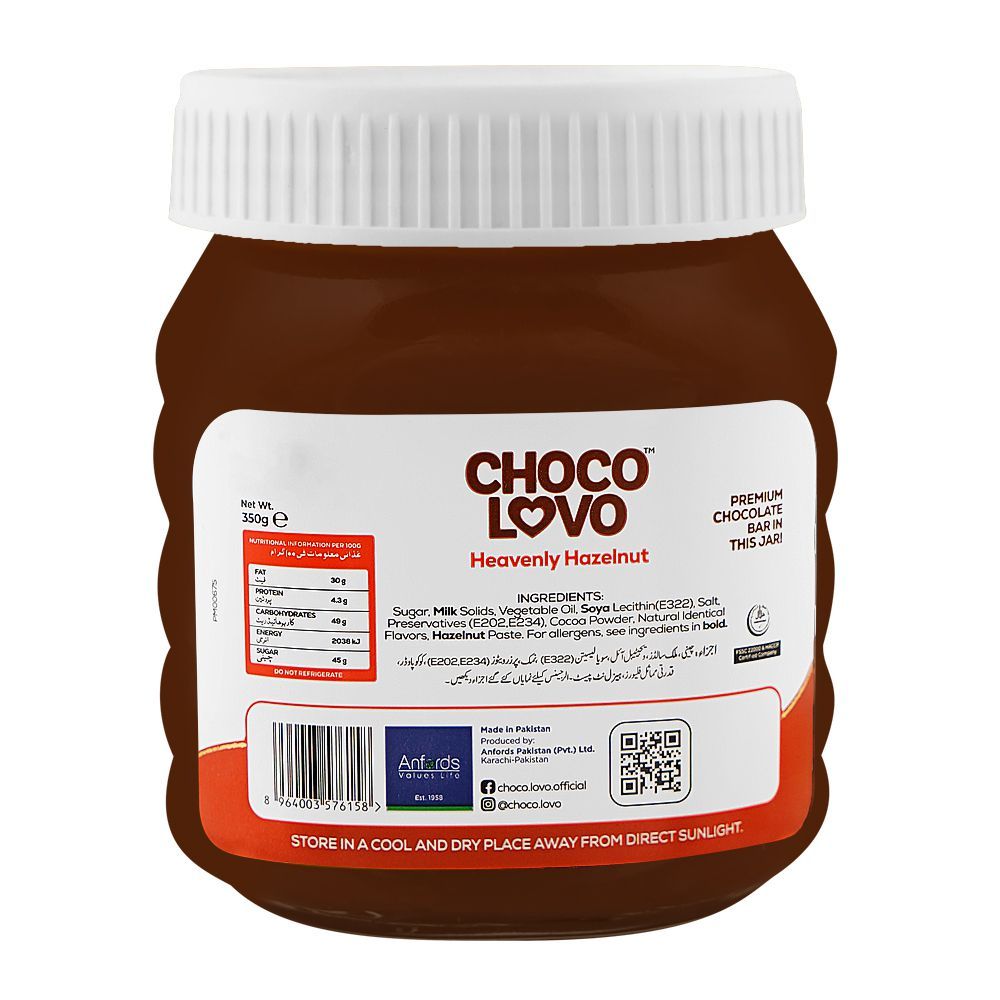 Choco Lovo Heavenly Hazelnut Chocolate Spread, 350g - Image 2