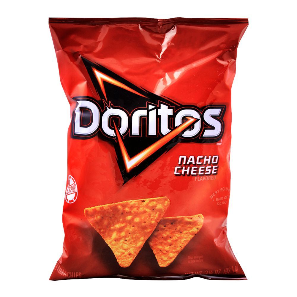 Doritos Nacho Cheese Tortilla Chips (Imported), 92.1g/3.25oz - Main Image