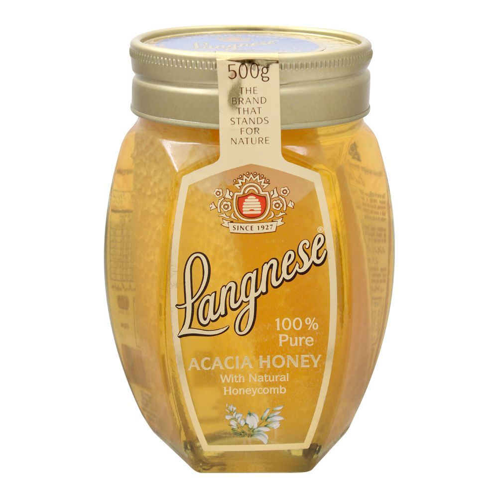 Langnese Acacia Honey With Natrual Honeycomb, 500g - Main Image