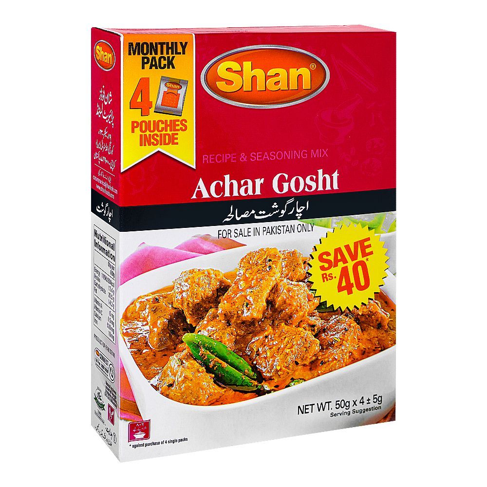 Shan Achar Gosht Recipe Masala, 60g x 4 - Main Image