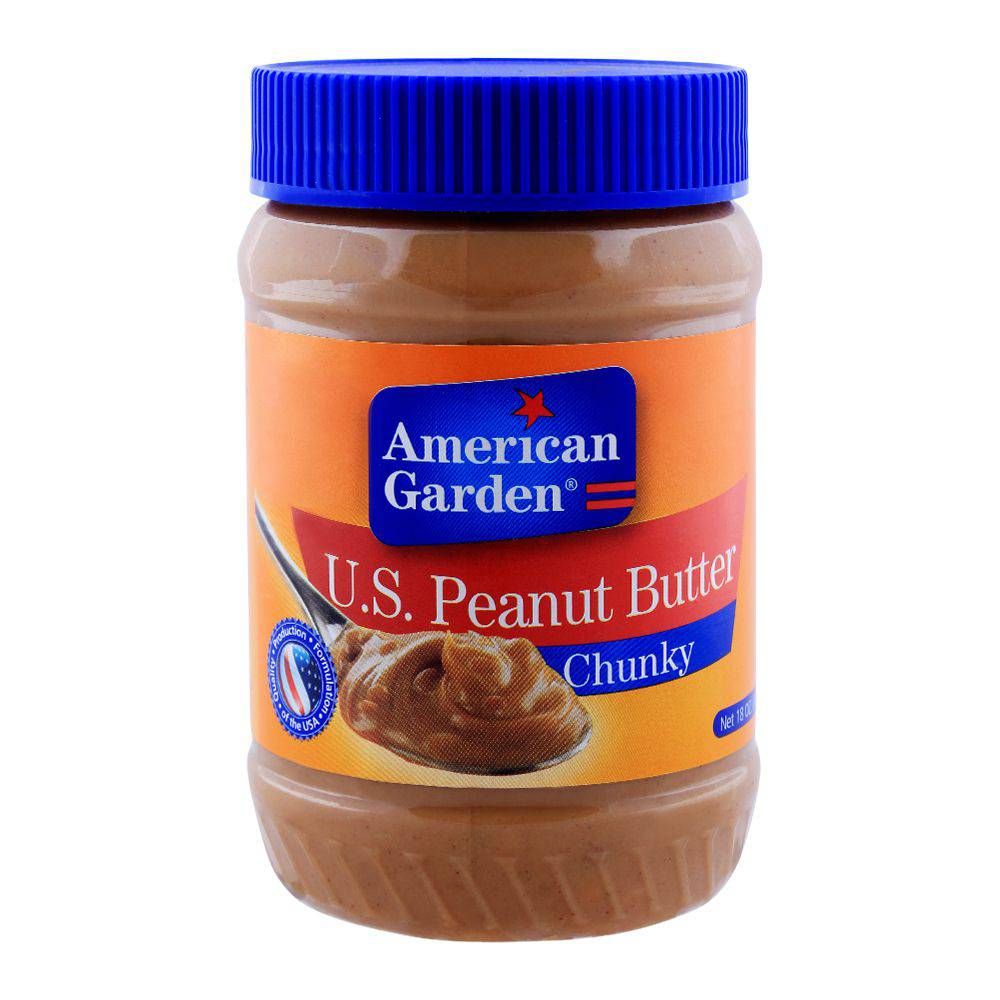 American Garden U.S. Peanut Butter, Chunky, 510g - Main Image