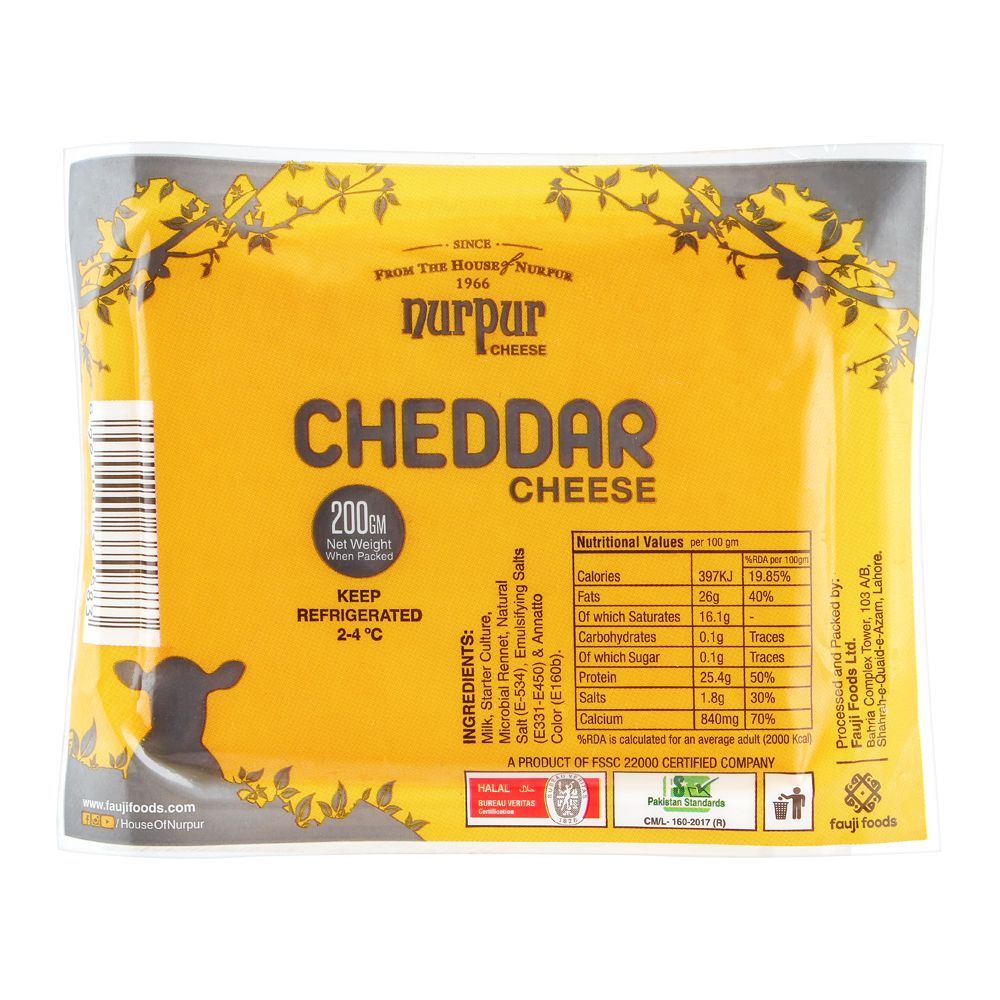 Nurpur Cheddar Cheese, 200g - Main Image