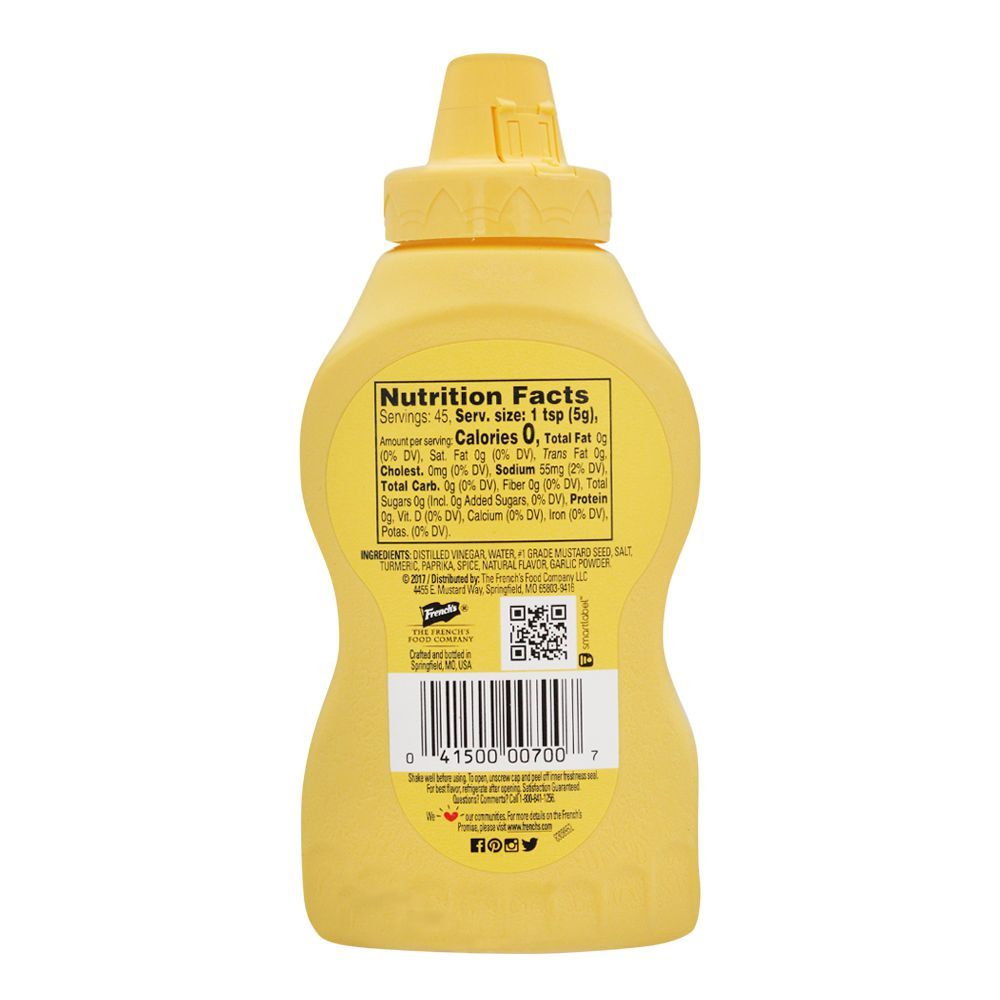 French's Classic Yellow Mustard, 8oz, 226g - Image 2