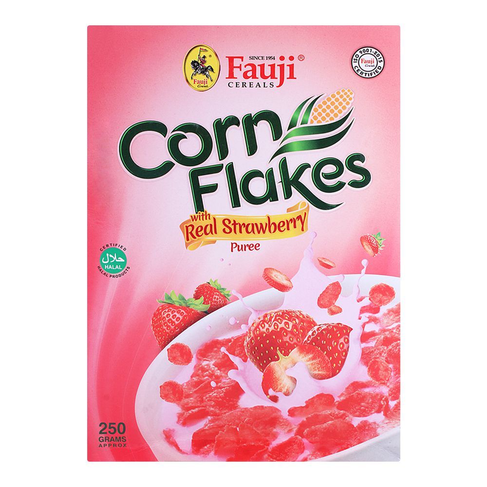 Fauji Corn Flakes Strawberry 250gm - Main Image