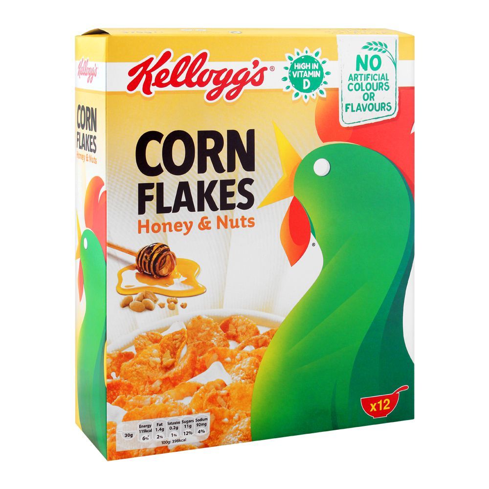 Kellogg's Corn Flakes, Honey & Nuts, 375g - Main Image