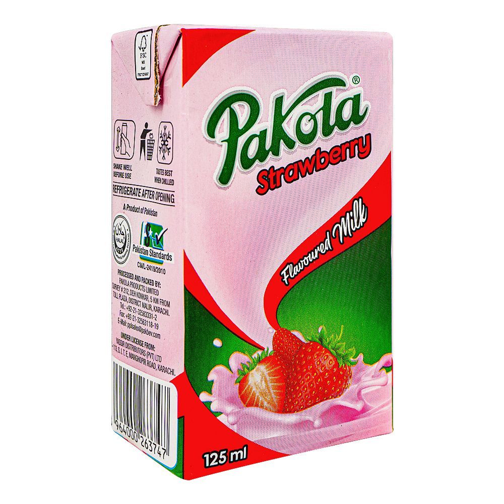 Pakola Yum Strawberry Flavored Milk, 125ml - Main Image